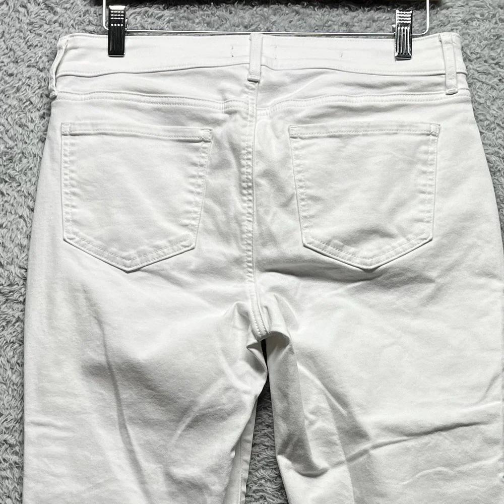 NYDJ Jeans Womens 8 White Marilyn Straight Crop‎ Lift Tuck Technology Coastal